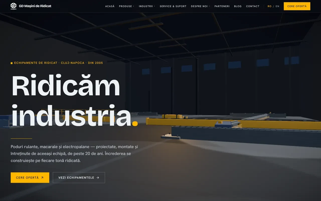 GD Mașini de Ridicat — website by Novion